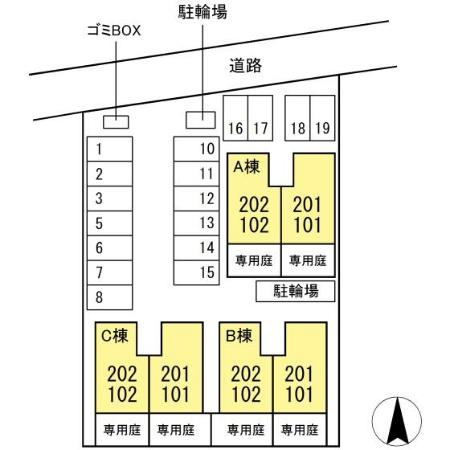 ファミール三筋 C棟の区画図