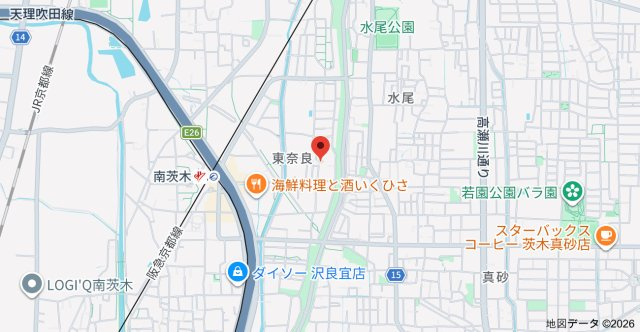 東奈良２丁目貸家の地図