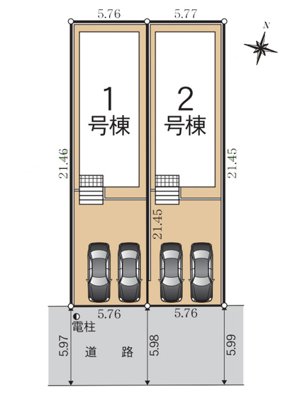 【区画図】 | 尾張旭市狩宿新町２丁目13『仲介料無料』新築戸建て | 1号棟