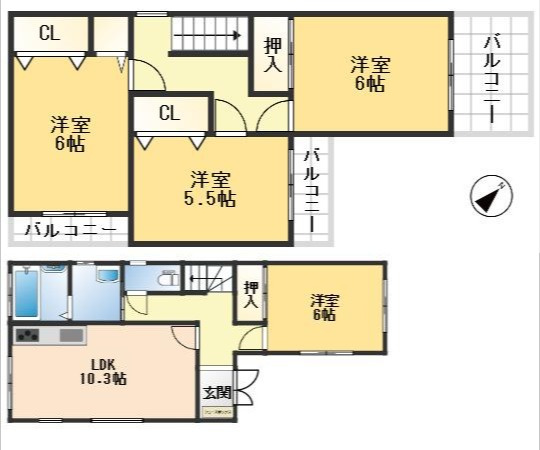 摂津市鳥飼下1丁目　中古戸建の間取り