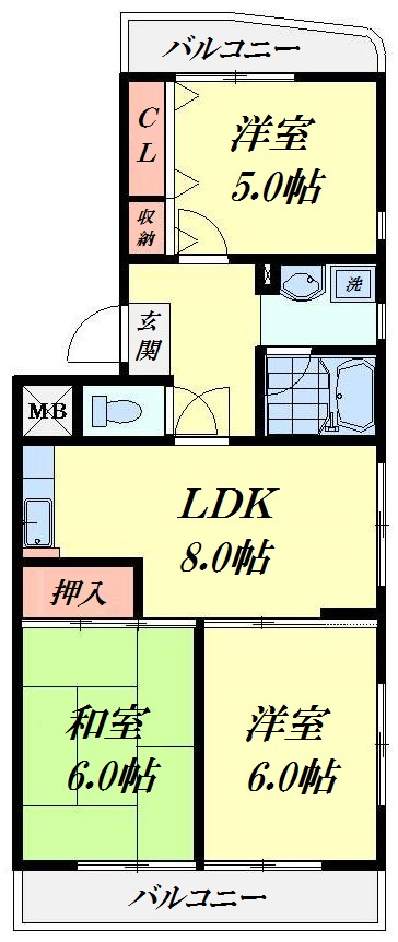 新美レジデンスⅡの間取り