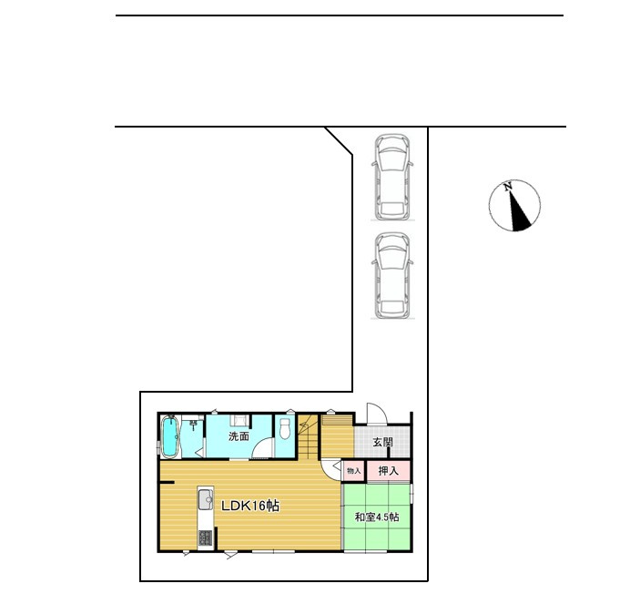 太田市新井町　中古住宅の区画図|敷地約43坪