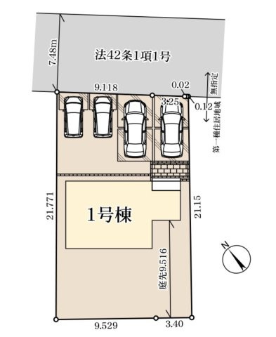 【区画図】 | 深谷市東方町第5   LiveleGarden.s　新築戸建　全1棟　1号棟
