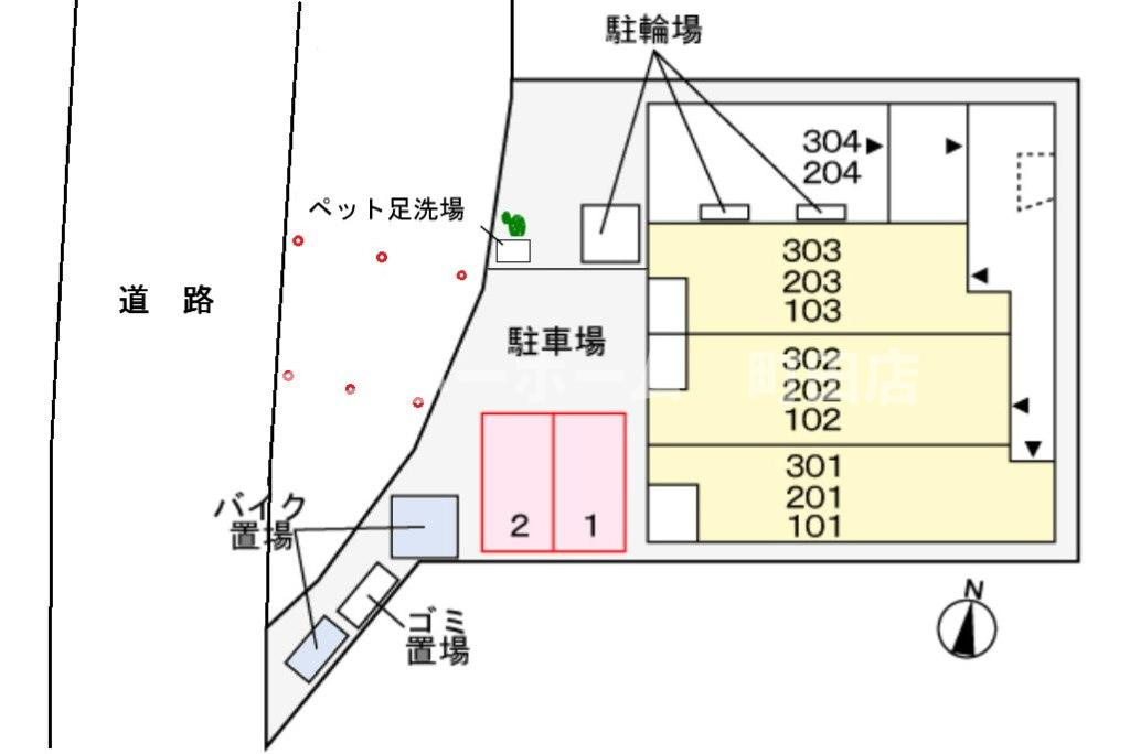 ルリアンラポーズ※初期費用分割あと払いサービス利用可能物件の区画図