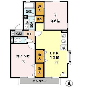 ラークハイムⅡの間取り