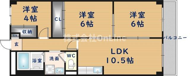 【間取り】 | グランドシャトータカオ恩智