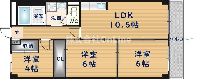 【間取り】 | グランドシャトータカオ恩智