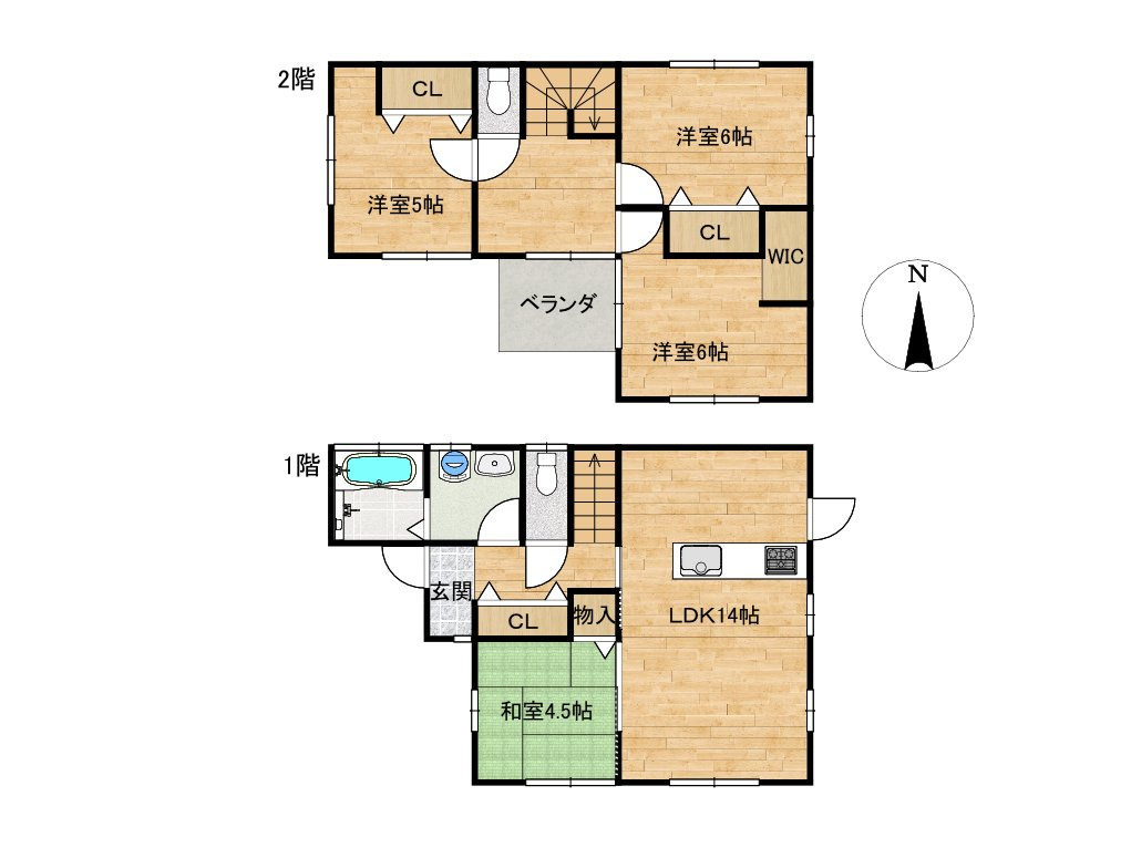 【商談中】中古戸建　岐阜市日野南3丁目　令和3年築の間取り