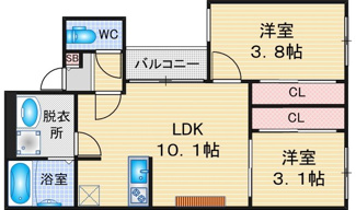 【間取り】 | Tidy本陣西 | 略図の為、現状優先
