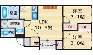 【間取り】 | Tidy本陣西 | 略図の為、現状優先
