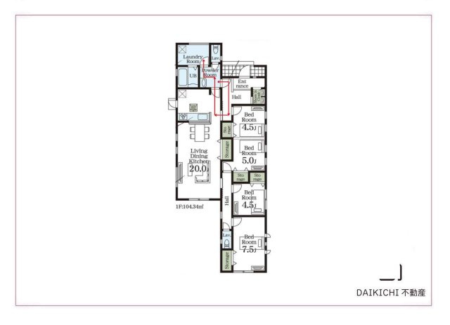 【間取り】 | 深谷市稲荷町北第3　LiveleGarden.s　新築戸建　全3棟　3号棟