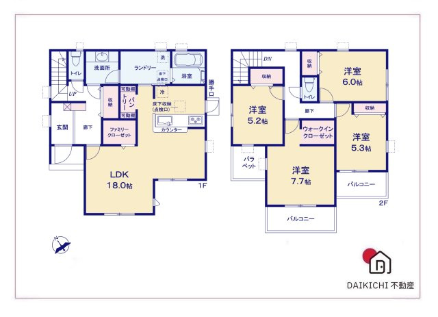 【間取り】 | 熊谷市拾六間第7   LiveleGarden.s　新築戸建　全2棟　2号棟 | 2号棟