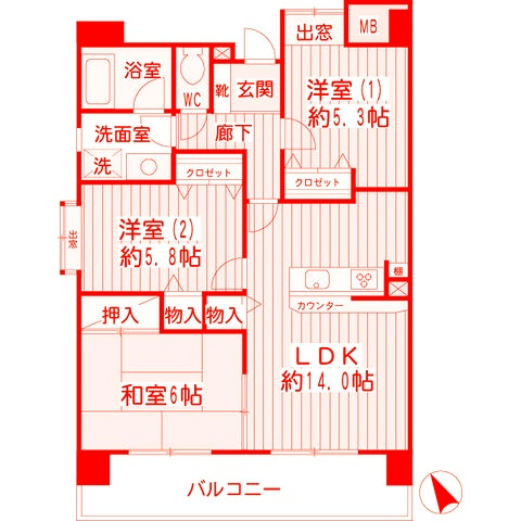 リオベルデ鶴声の間取り