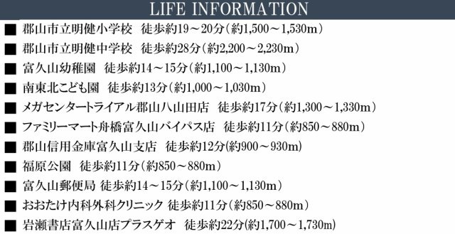 郡山市富久山町福原字町田　　　  １号棟　　　明健小学校、明健中学区　のその他|ライフインフォメーション