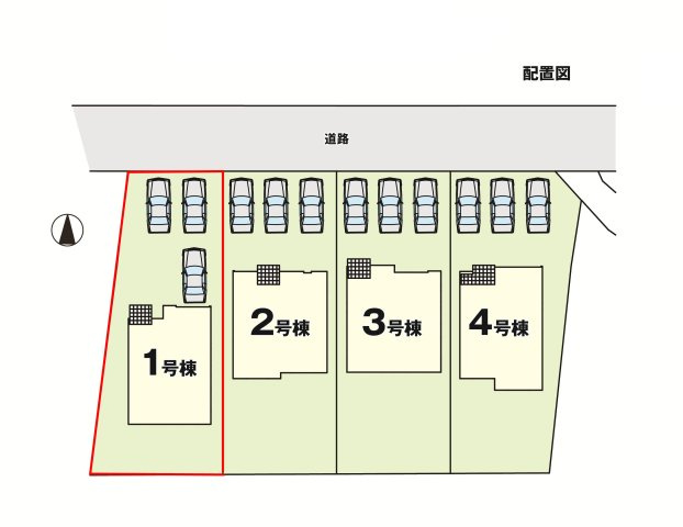 郡山市富久山町福原字町田　　　  １号棟　　　明健小学校、明健中学区　の区画図