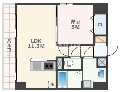 熊本市中央区紺屋今町の賃貸マンションの間取り