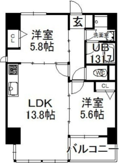 スペースシップⅡ青砥の間取り|間取りです。