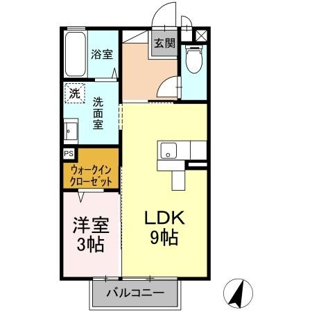熊本市東区尾ノ上４丁目のアパートの間取り