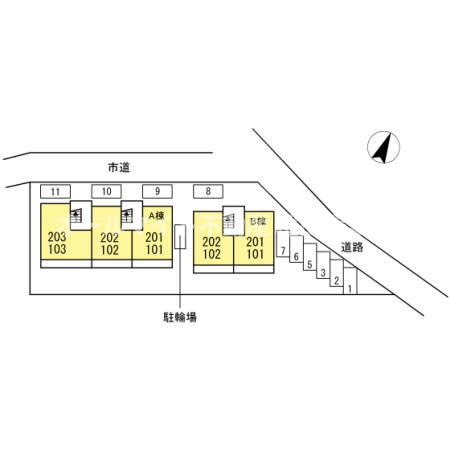 サンパティークメゾン南生田Bの区画図
