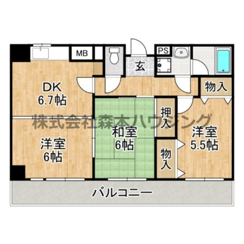 【間取り】 | 　フレアコートコスモ
