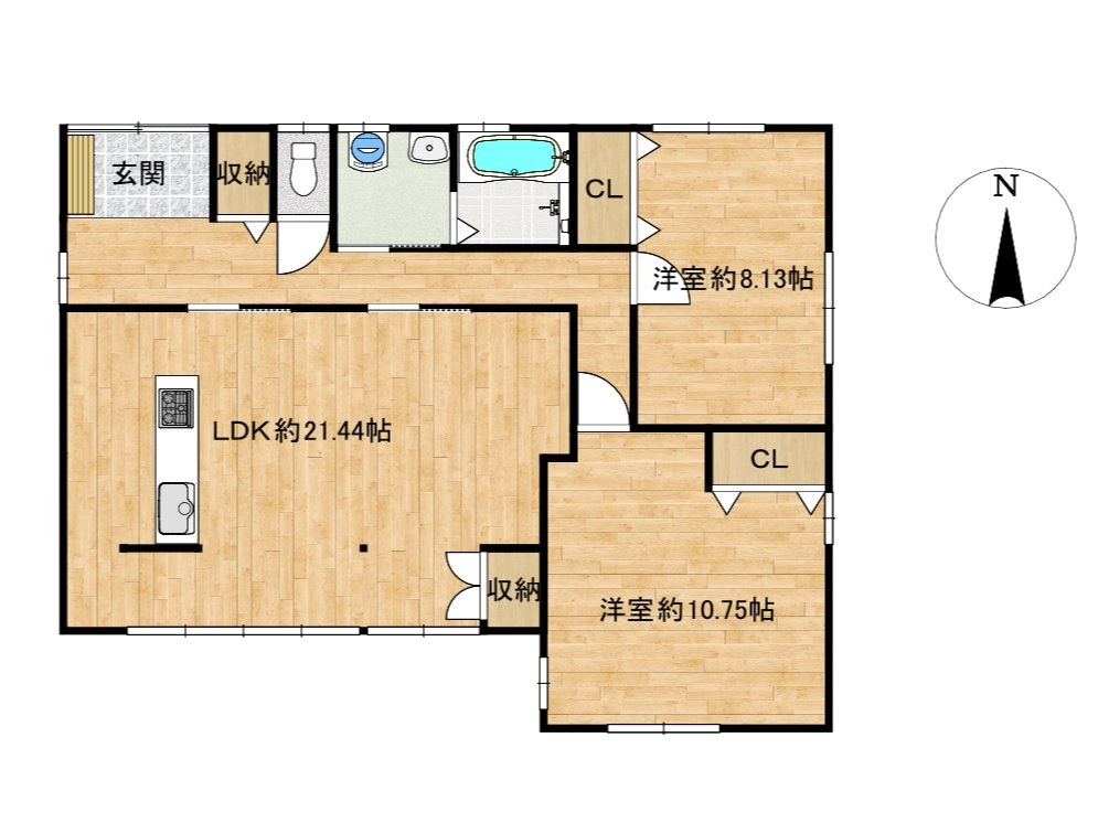 【商談中】リフォーム済中古戸建　岐阜市大洞柏台5丁目　昭和51年築の間取り