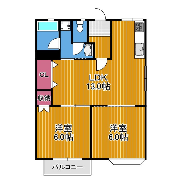 藤沢台ハイツB棟の間取り