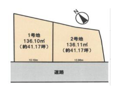 明石市二見町福里（全２区画）土地　1号地の土地図|1号地　約41坪です。