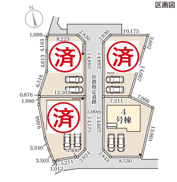 Livele Garden藤岡市藤岡第34　新築住宅4号棟の区画図
