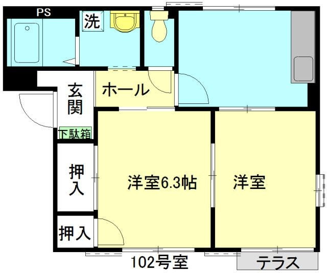 ハイツ桜台Ｂ棟の間取り|間取りです。