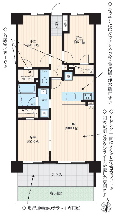 サンクレイドル堀切四季のみちの間取り