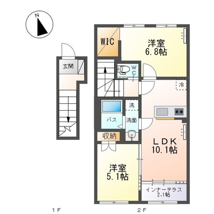 仮称）天童市駅西４丁目新築アパートの間取り|間取図