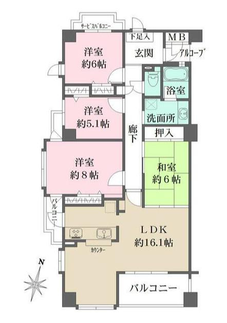 芦屋西山アーバンライフの間取り