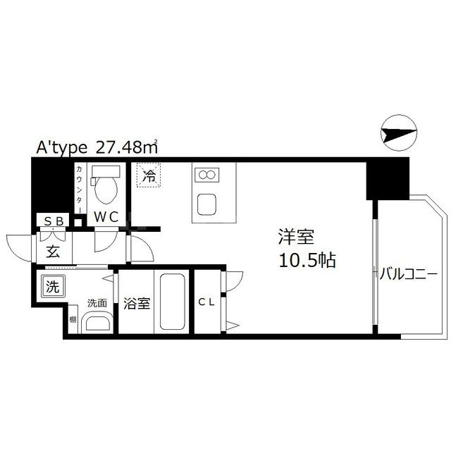 プレサンス天満橋アンジェの間取り|プレサンス天満橋アンジェ　開放感のある間取り