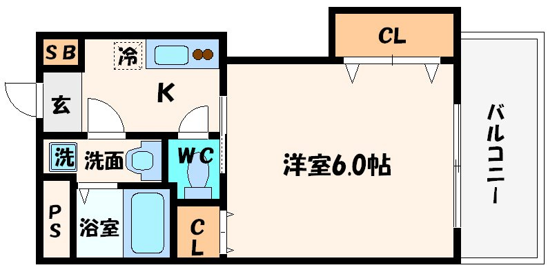 マロット天神橋の間取り|マロット天神橋　開放感ある間取り
