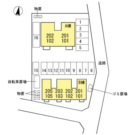 グランモア町村　A棟の区画図