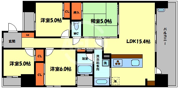 レジディア都島Ⅱの間取り|レジディア都島II　間取り