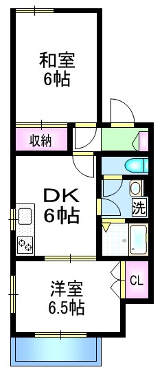 ポンテ常盤台の間取り|★振り分けタイプの２ＤＫ★