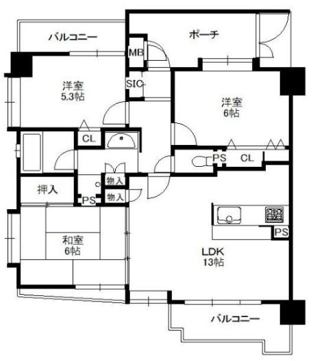 コスモ西公園の間取り
