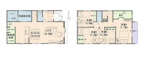 よかタウン　岡山市北区花尻あかね町【1期】【仲介手数料無料】　の間取り