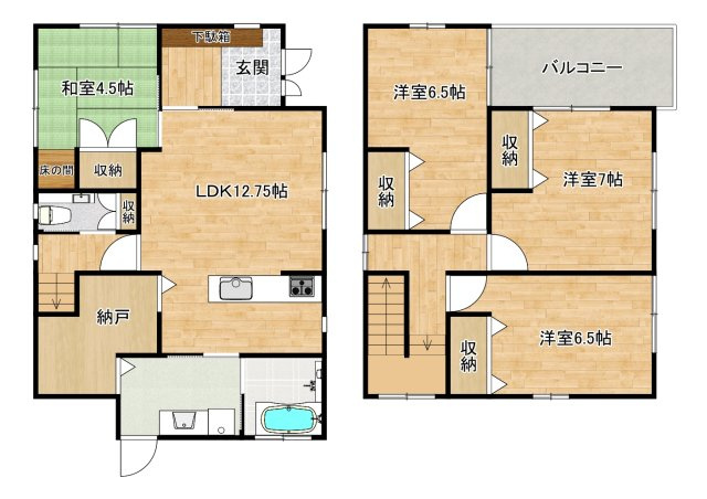 恩田2丁目一戸建て住宅の間取り