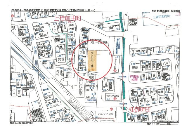仮）フラッティ上桂前田町の地図
