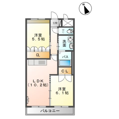 アヴァンティ壱番館の間取り