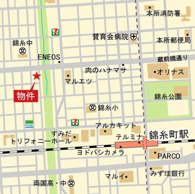 【地図】 | パークキューブ錦糸町