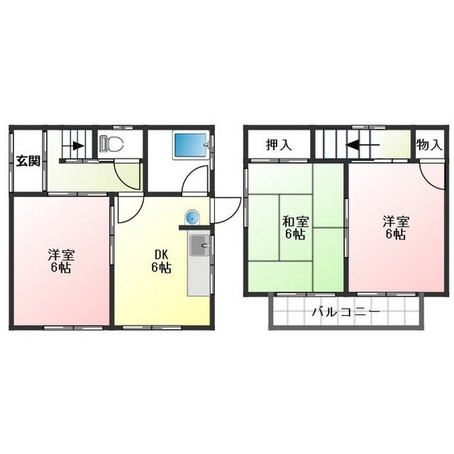 岐阜市鷺山の一戸建ての間取り