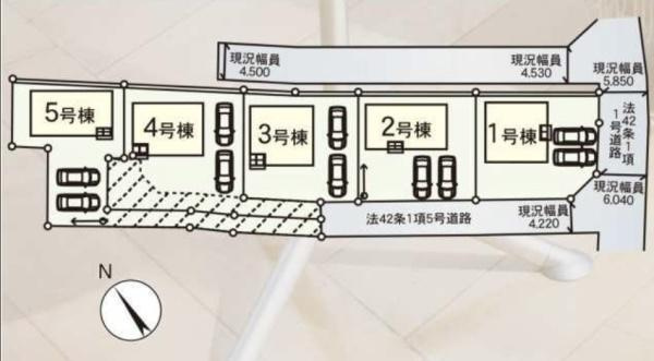CRADLE GARDEN高崎市吉井町吉井川２号棟の区画図|区画図