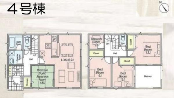 CRADLE GARDEN高崎市吉井町吉井川４号棟の間取り