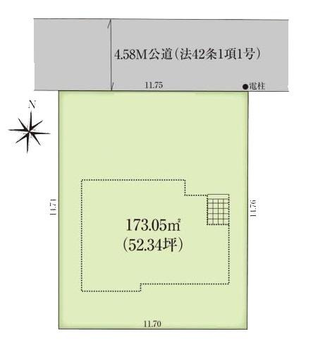 橿原市菖蒲町３丁目の売地の土地図
