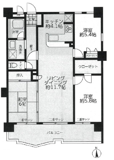 【間取り】 | ドメス稲田堤