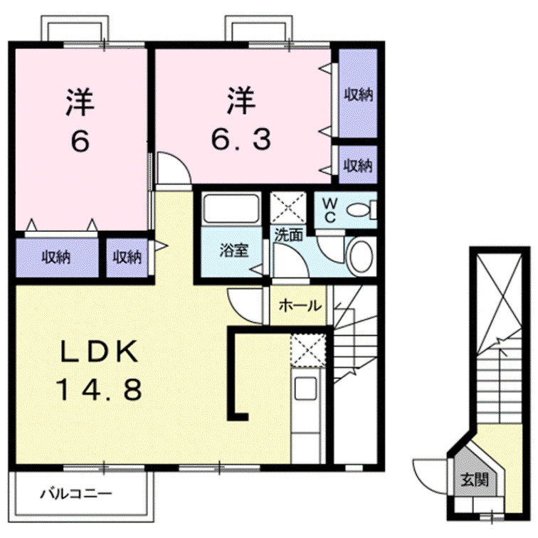 エビナールＫの間取り