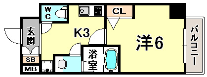 エスティライフ三宮東の間取り